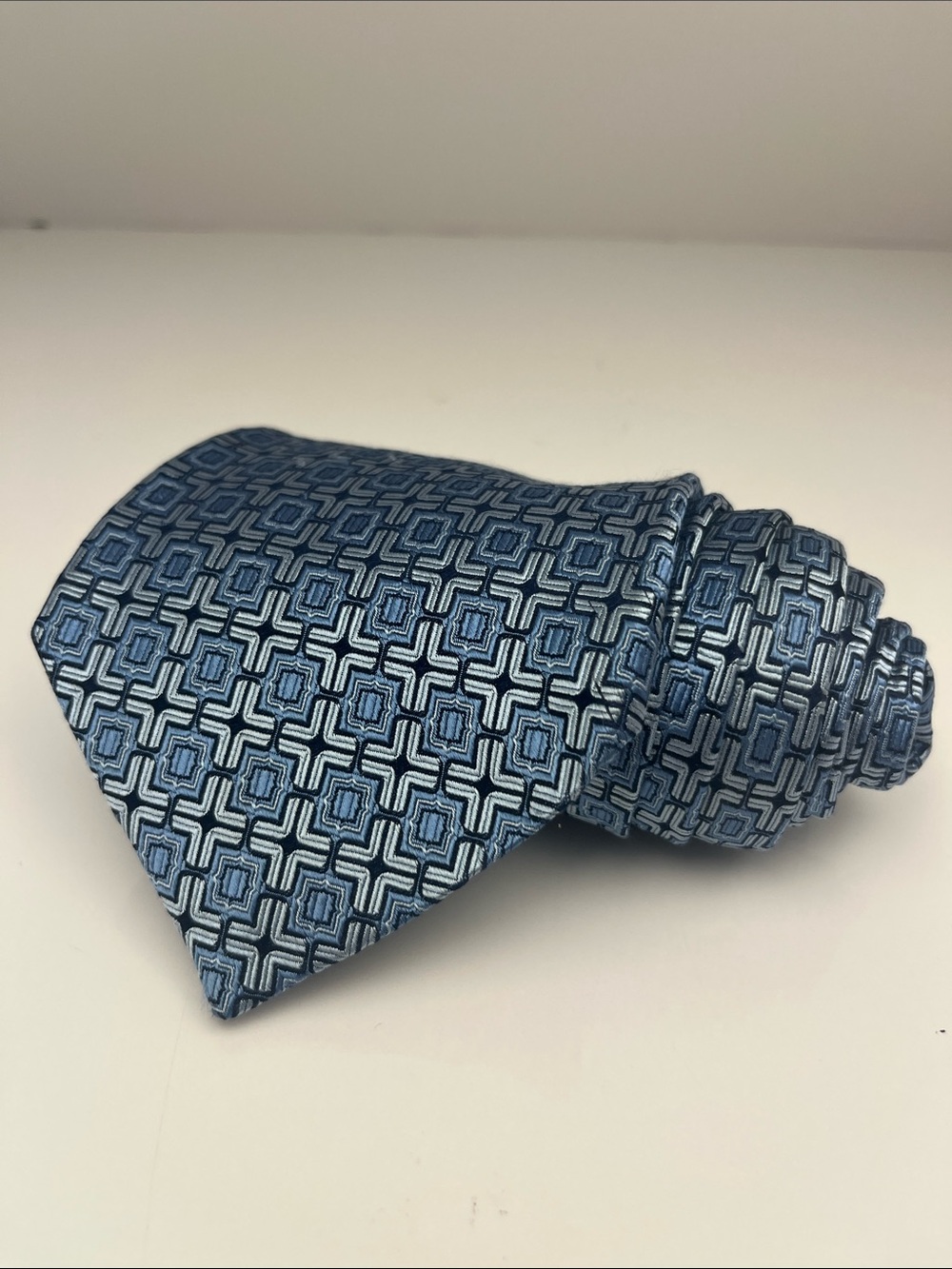 Classic Geometric Blue Men's Tie